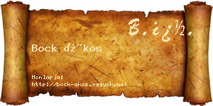 Bock Ákos névjegykártya